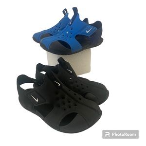 Nike Sunray Protect 2 Little Kids Sandals Lot Black and Blue Size 10 c